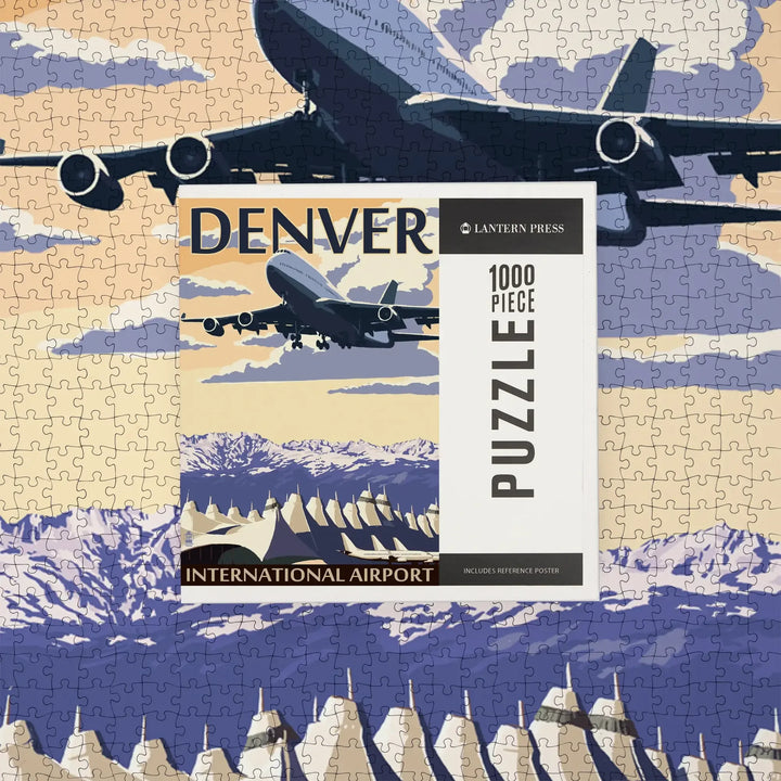 Denver, Colorado, Airport View, Jigsaw Puzzle Puzzle Lantern Press 