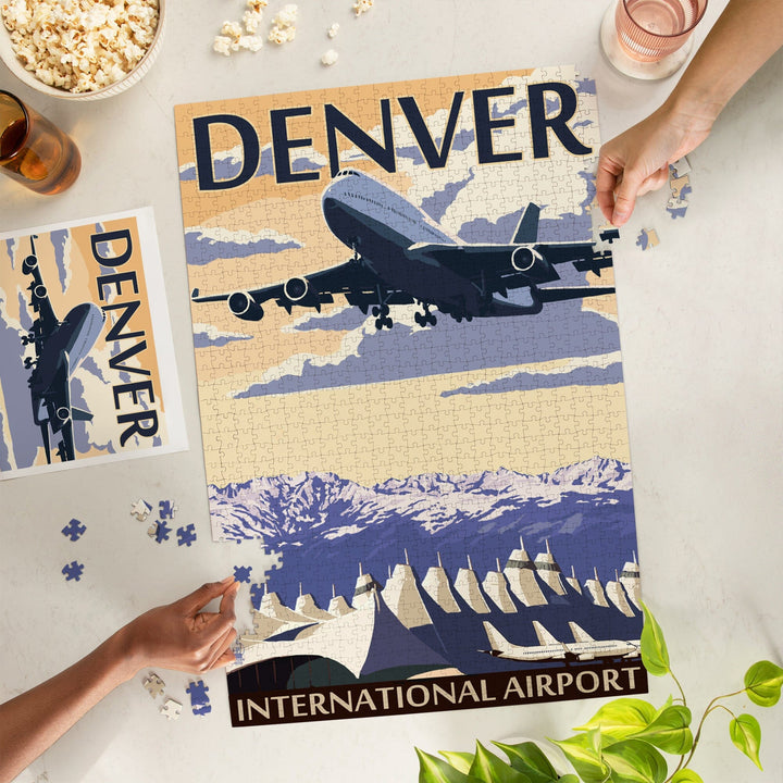 Denver, Colorado, Airport View, Jigsaw Puzzle Puzzle Lantern Press 