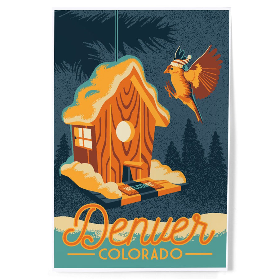 Denver, Colorado, Birdhouse, Art & Giclee Prints Art Lantern Press 