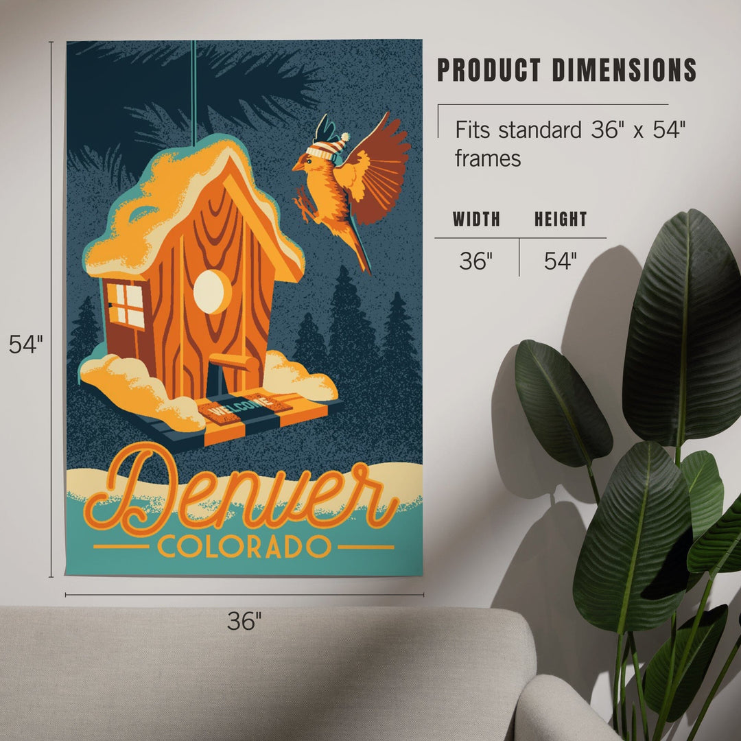 Denver, Colorado, Birdhouse, Art & Giclee Prints Art Lantern Press 