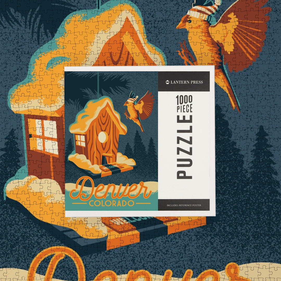 Denver, Colorado, Birdhouse, Jigsaw Puzzle Puzzle Lantern Press 