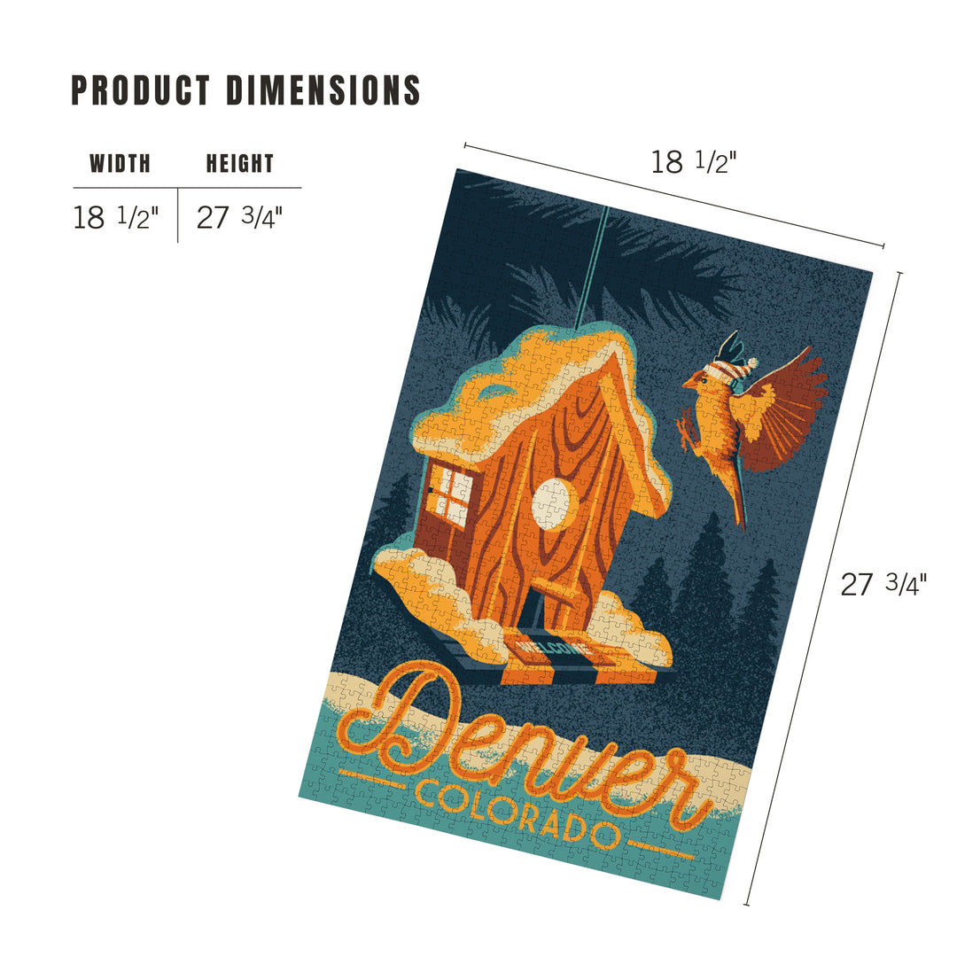 Denver, Colorado, Birdhouse, Jigsaw Puzzle Puzzle Lantern Press 