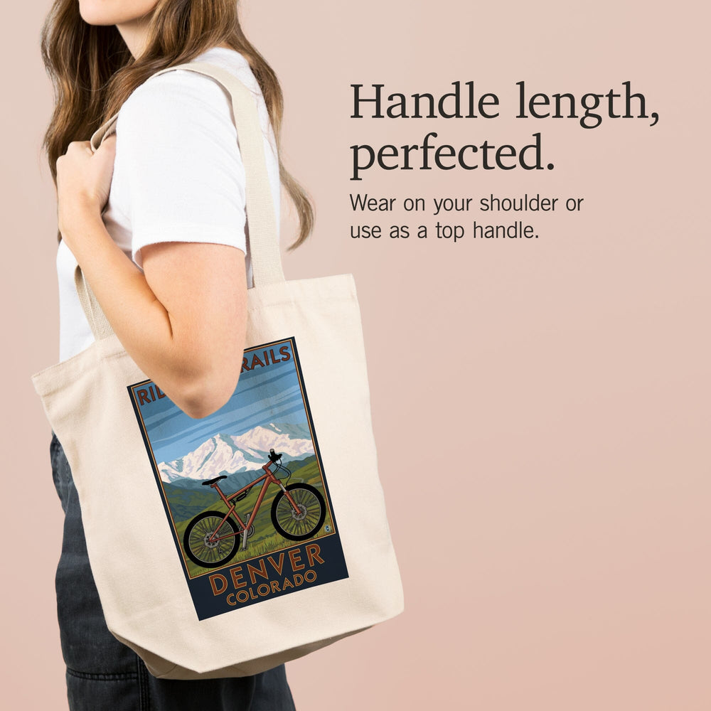 Denver, Colorado, Mountain Bike Scene, Tote Bag Totes Lantern Press 