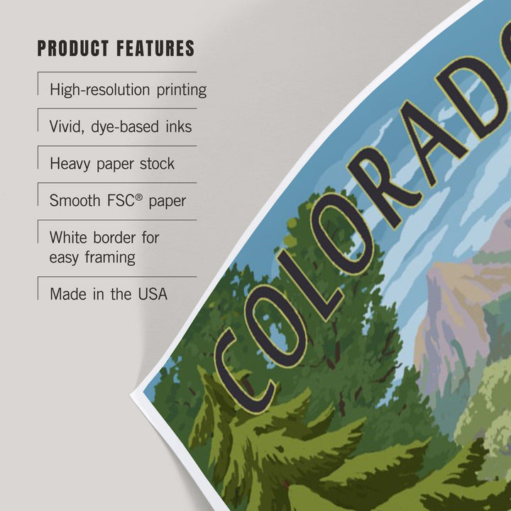 Denver, Colorado, Painterly, Bear at River, Art & Giclee Prints Art Lantern Press 