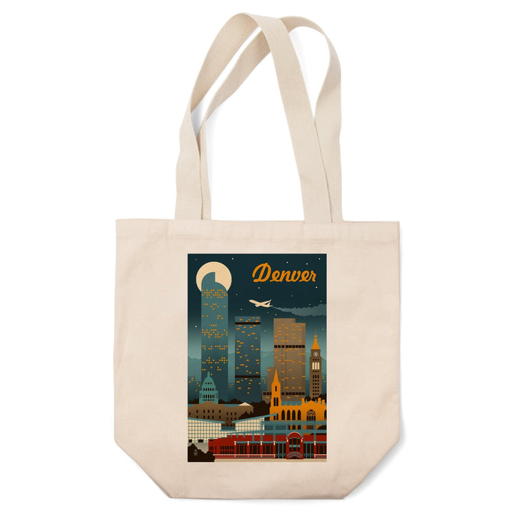 Denver, Colorado, Retro Skyline Classic Series, Tote Bag - Lantern Press