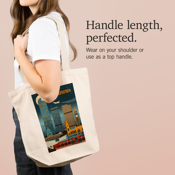 Denver, Colorado, Retro Skyline Classic Series, Tote Bag - Lantern Press