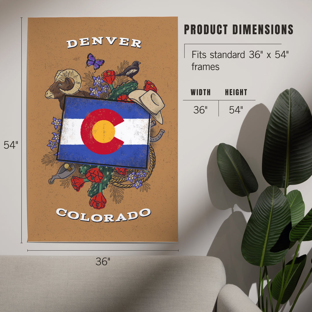 Denver, Colorado, State Treasure Trove, State Series, Art & Giclee Prints Art Lantern Press 