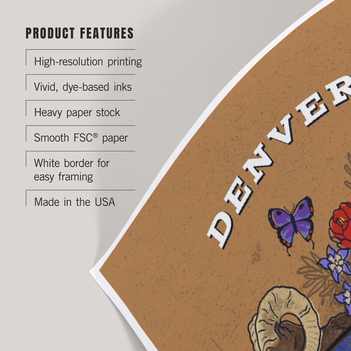 Denver, Colorado, State Treasure Trove, State Series, Art & Giclee Prints Art Lantern Press 