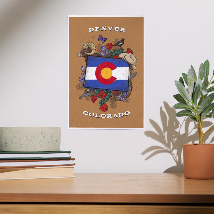 Denver, Colorado, State Treasure Trove, State Series, Art & Giclee Prints Art Lantern Press 
