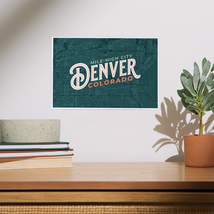 Denver, Colorado, Wayfinder Collection, Map and City Name, Mile-High City, Art & Giclee Prints Art Lantern Press 