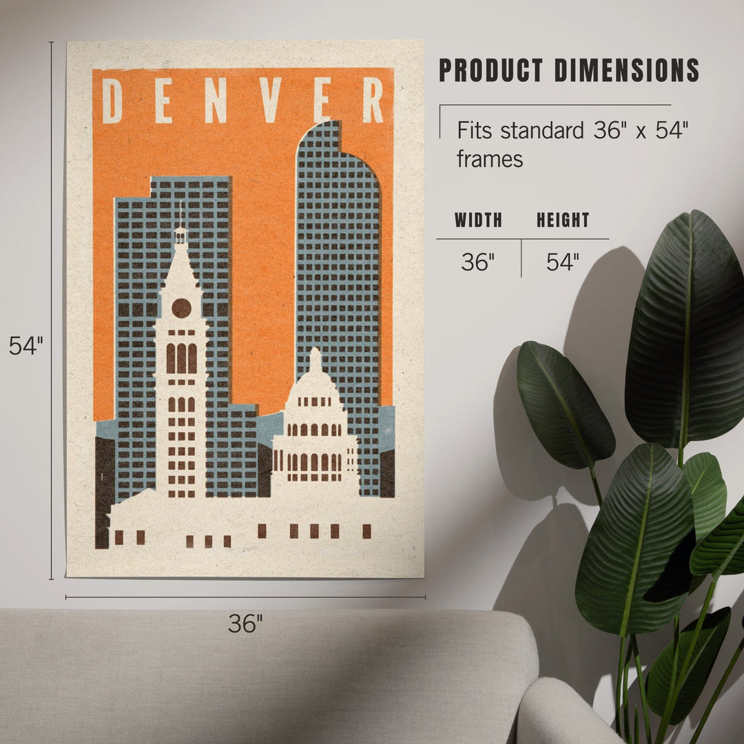 Denver, Colorado, Woodblock, Art & Giclee Prints - Lantern Press