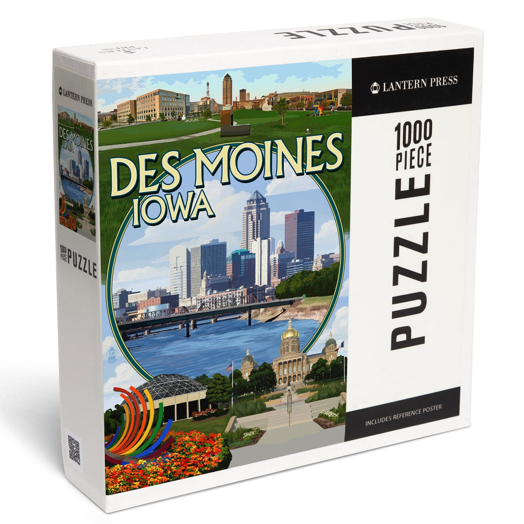 Des Moines, Iowa, Montage Scenes, Jigsaw Puzzle Puzzle Lantern Press 