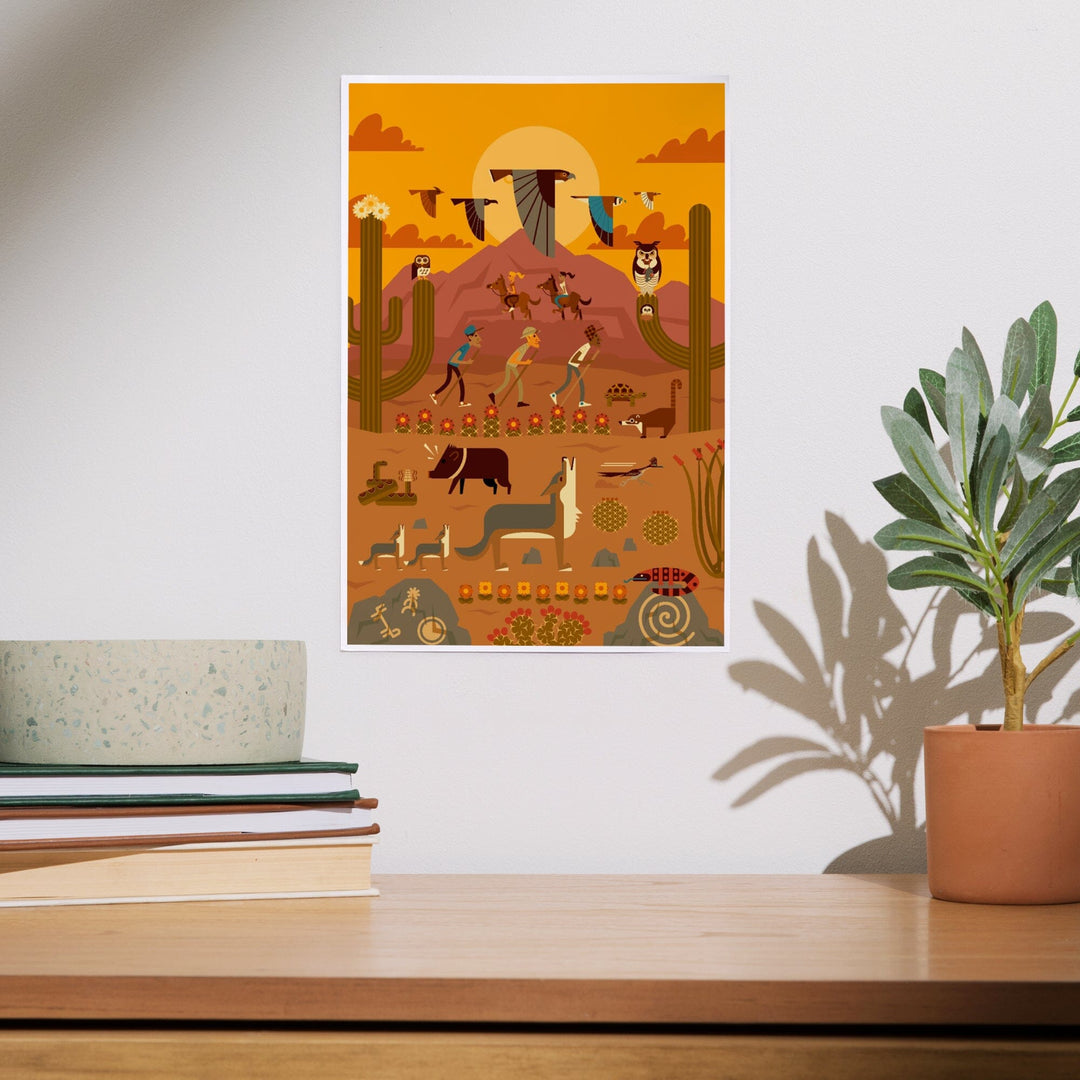 Desert, Daytime, Geometric, Art & Giclee Prints Art Lantern Press 