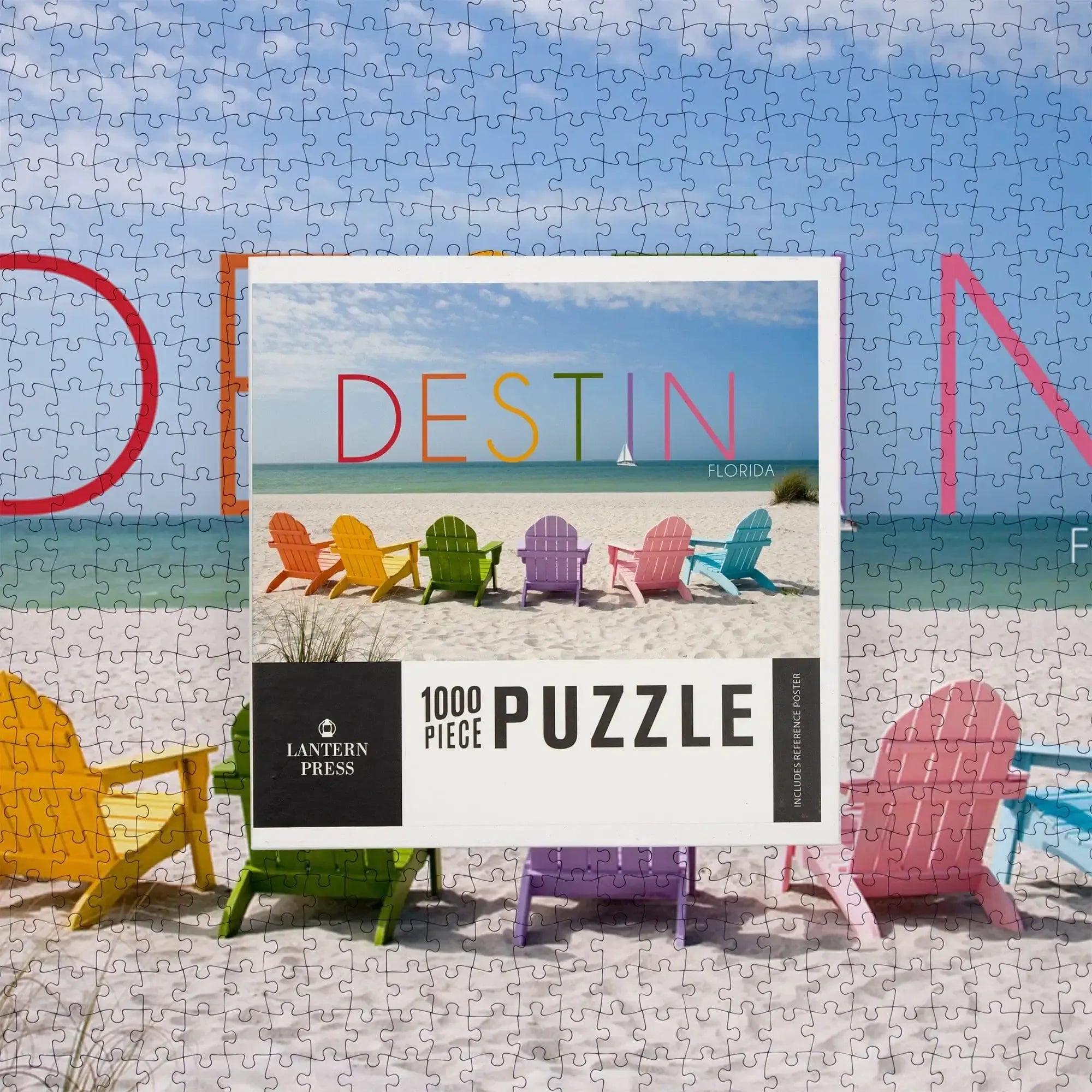 Destin, Florida, Colorful Beach Chairs, 1000 piece jigsaw puzzle