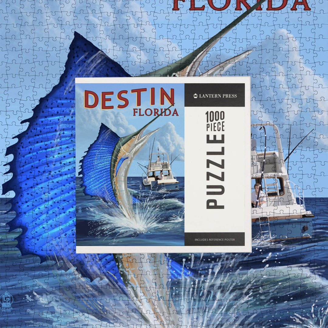 Destin, Florida, Sailfish, Jigsaw Puzzle Puzzle Lantern Press 