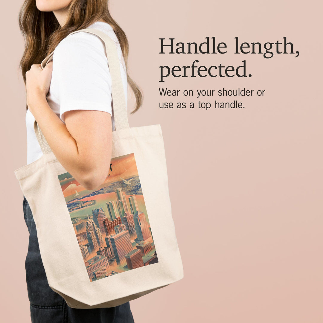 Detroit, Michigan, Lithograph City Series, Tote Bag Totes Lantern Press 