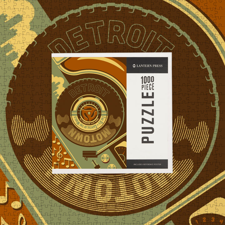 Detroit, Michigan, Motown and Motor City, Jigsaw Puzzle Puzzle Lantern Press 