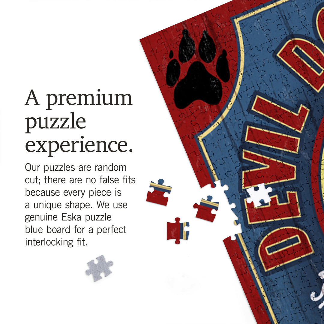 Devil Dog Tavern Vintage Sign, Basset Hound, Jigsaw Puzzle Puzzle Lantern Press 