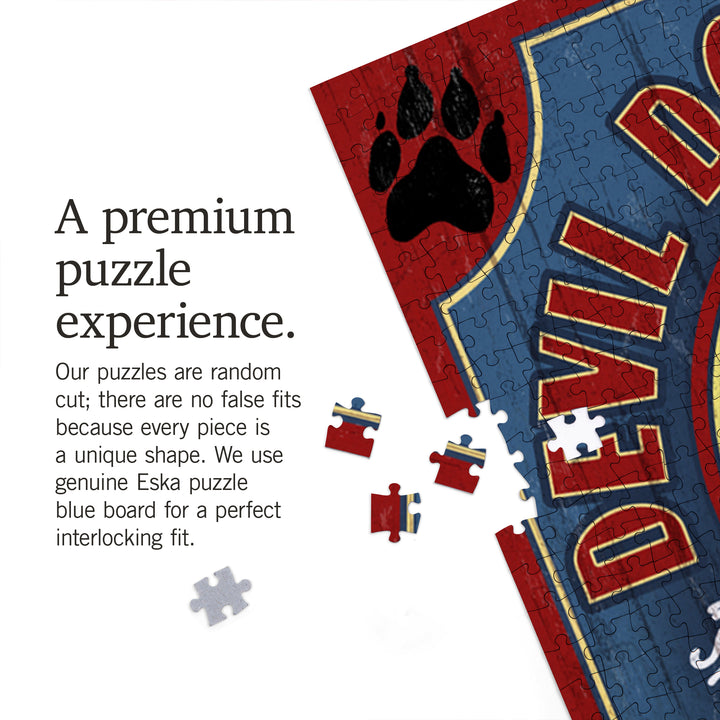 Devil Dog Tavern Vintage Sign, Basset Hound, Jigsaw Puzzle Puzzle Lantern Press 