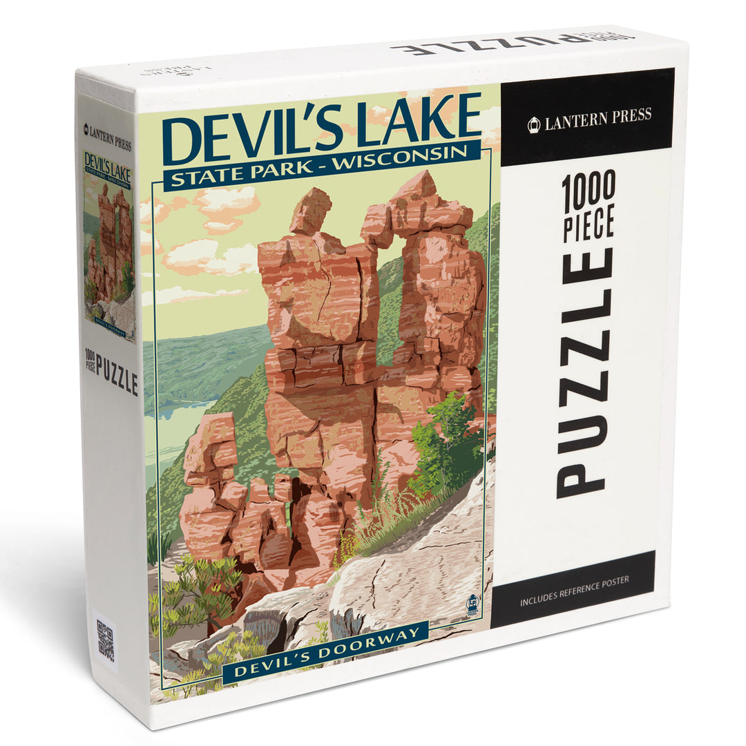 Devil's Lake Park, Wisconsin, Devil's Doorway, Jigsaw Puzzle Puzzle Lantern Press 