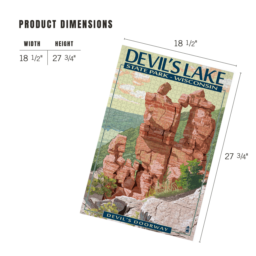 Devil's Lake Park, Wisconsin, Devil's Doorway, Jigsaw Puzzle Puzzle Lantern Press 