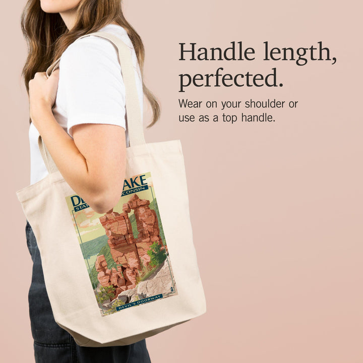 Devil's Lake Park, Wisconsin, Devil's Doorway, Tote Bag Totes Lantern Press 