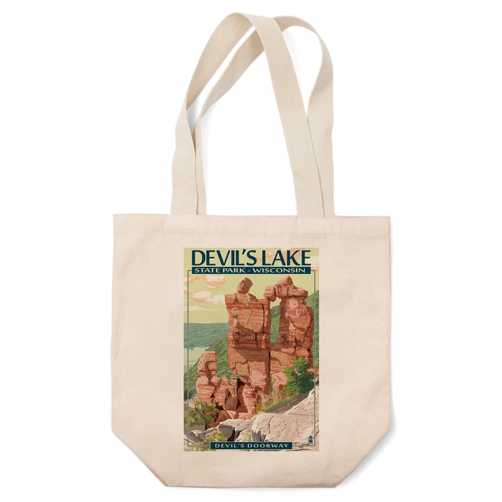 Devil's Lake Park, Wisconsin, Devil's Doorway, Tote Bag Totes Lantern Press 