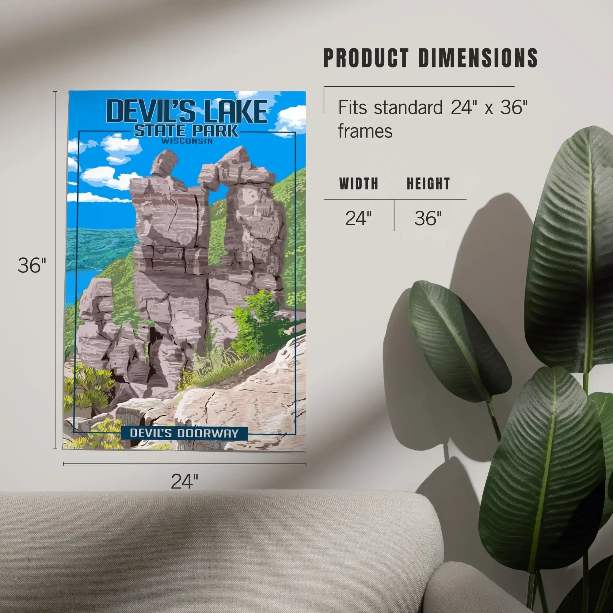 Devil's Lake State Park, Wisconsin, Devil's Doorway art prints