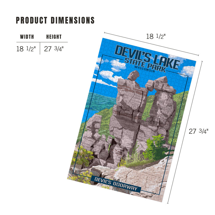 Devil's Lake State Park, Wisconsin, Devil's Doorway, Jigsaw Puzzle Puzzle Lantern Press 