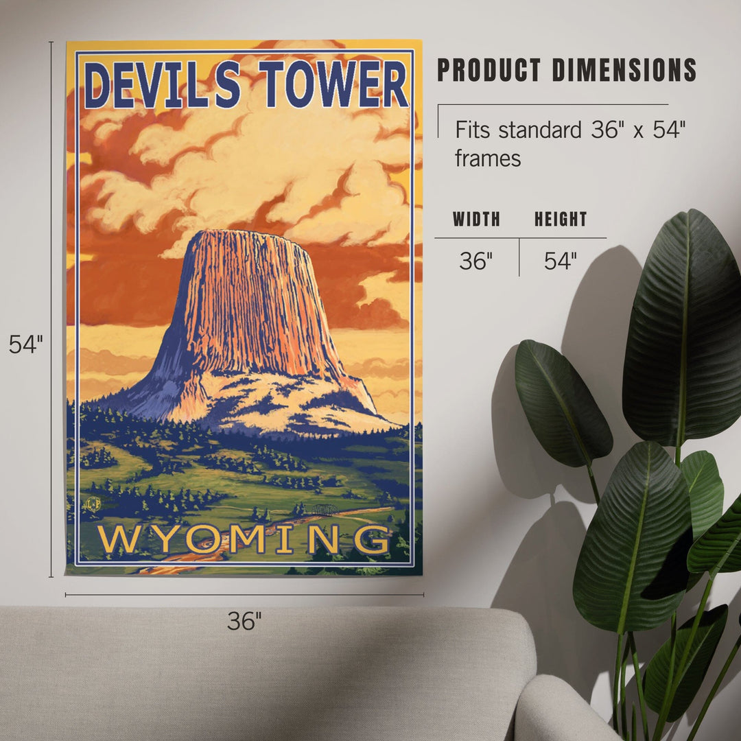 Devils Tower, Wyoming, Art & Giclee Prints Art Lantern Press 