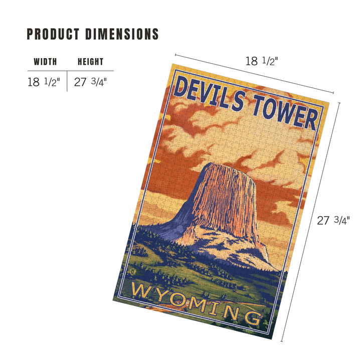 Devils Tower, Wyoming, Jigsaw Puzzle Puzzle Lantern Press 