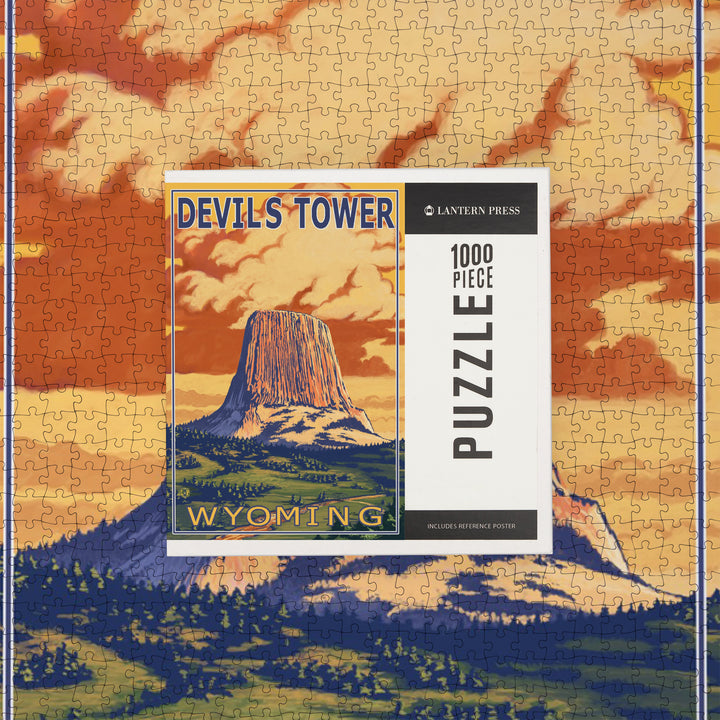 Devils Tower, Wyoming, Jigsaw Puzzle Puzzle Lantern Press 