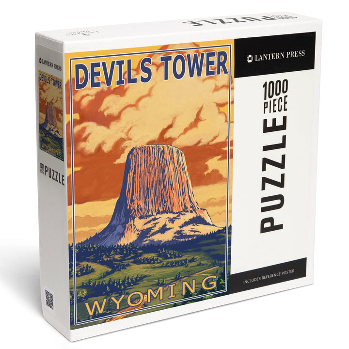 Devils Tower, Wyoming, Jigsaw Puzzle Puzzle Lantern Press 