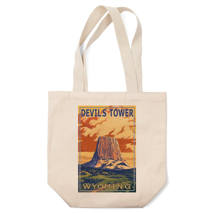 Devils Tower, Wyoming, Tote Bag Totes Lantern Press 