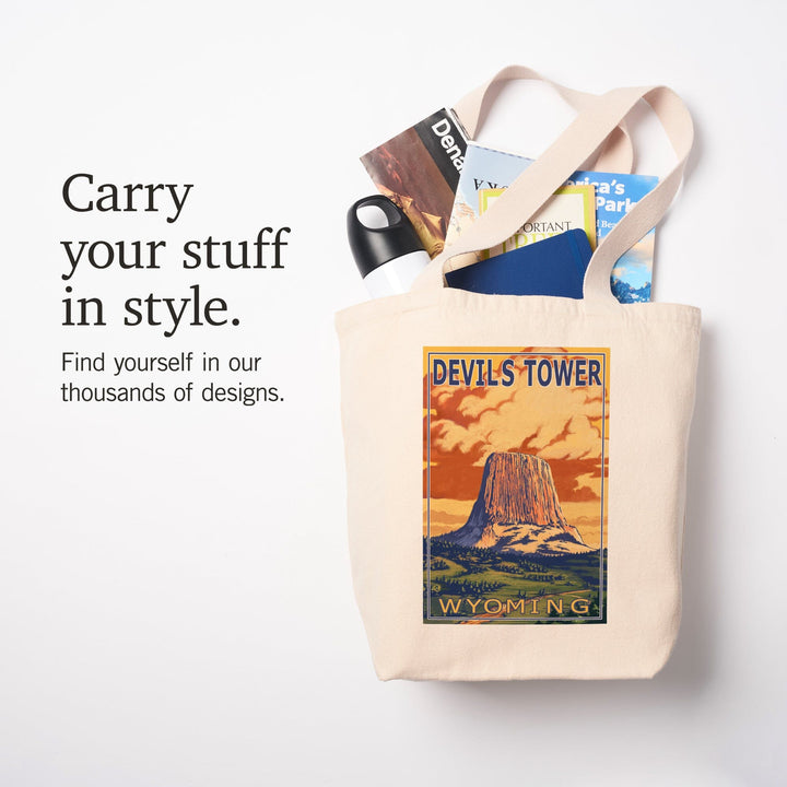 Devils Tower, Wyoming, Tote Bag Totes Lantern Press 