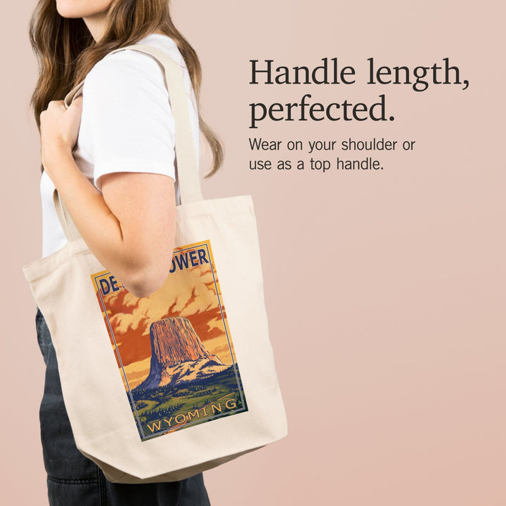Devils Tower, Wyoming, Tote Bag Totes Lantern Press 