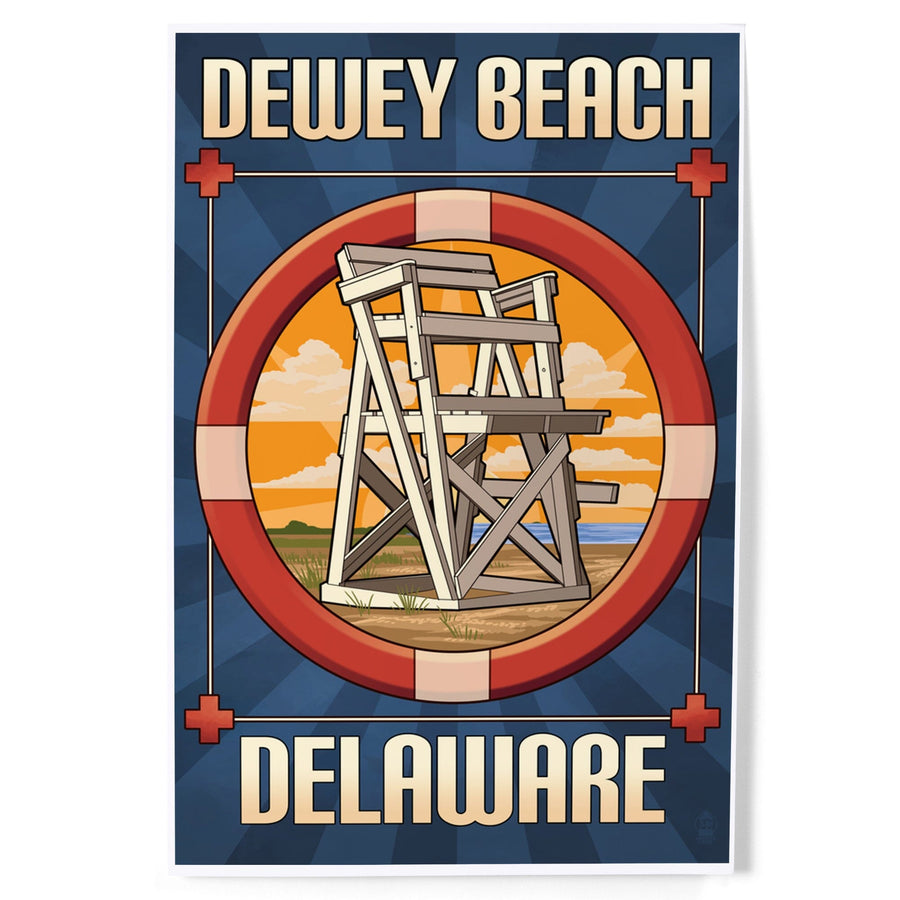 Dewey Beach, Delaware, Lifeguard Chair, Art & Giclee Prints Art Lantern Press 
