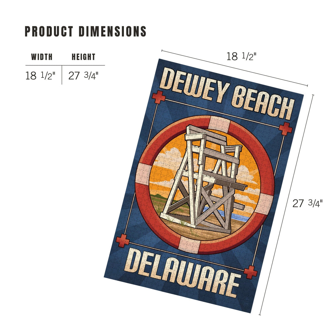 Dewey Beach, Delaware, Lifeguard Chair, Jigsaw Puzzle Puzzle Lantern Press 
