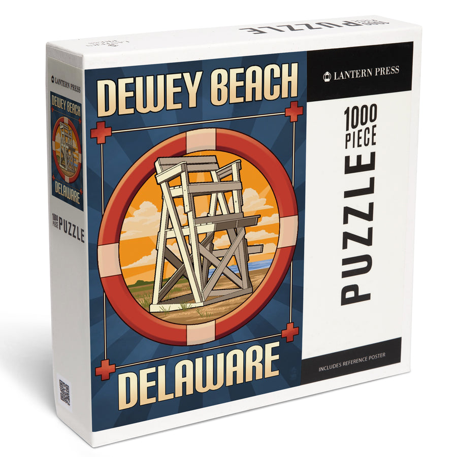Dewey Beach, Delaware, Lifeguard Chair, Jigsaw Puzzle Puzzle Lantern Press 