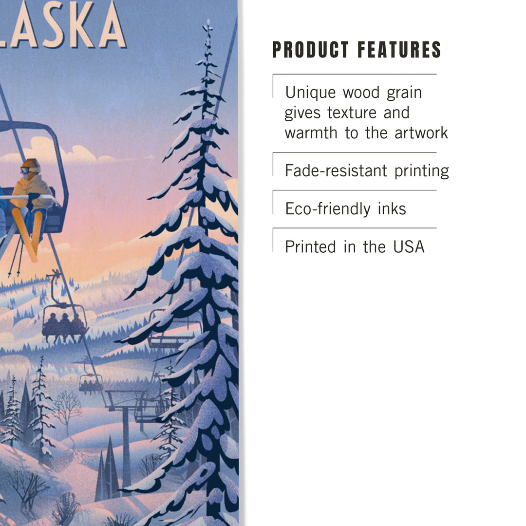 Alaska, Chill on the Uphill, Ski Lift, Wood Signs and Postcards