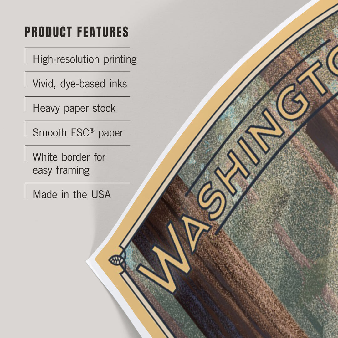 Washington, Deer in Forest, Lithograph, Art & Giclee Prints