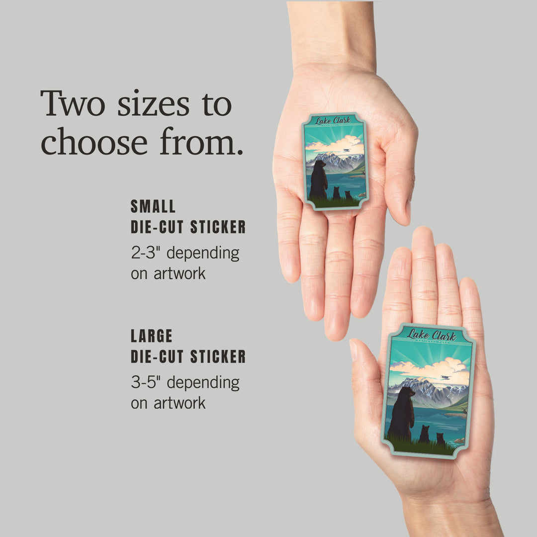 Lake Clark National Park, Alaska, Lithograph, Vinyl Sticker