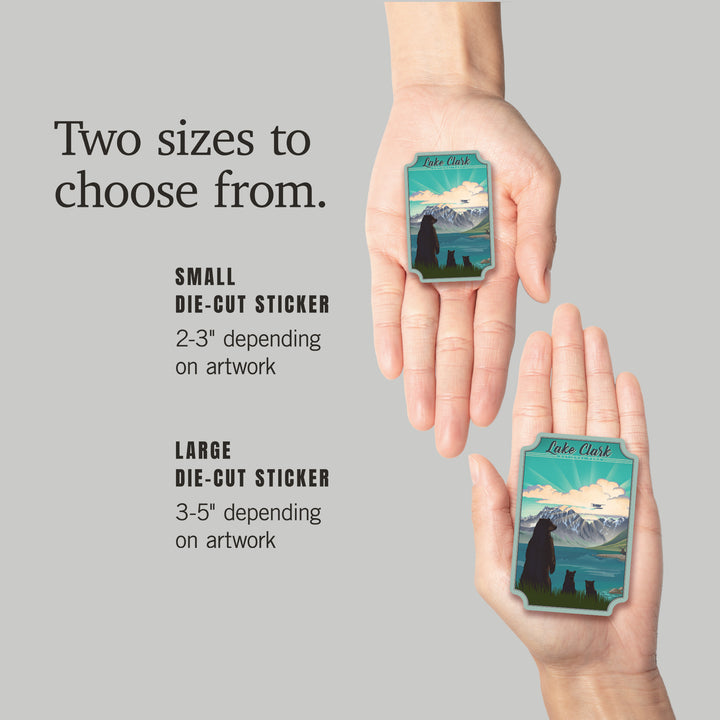 Lake Clark National Park, Alaska, Lithograph, Vinyl Sticker