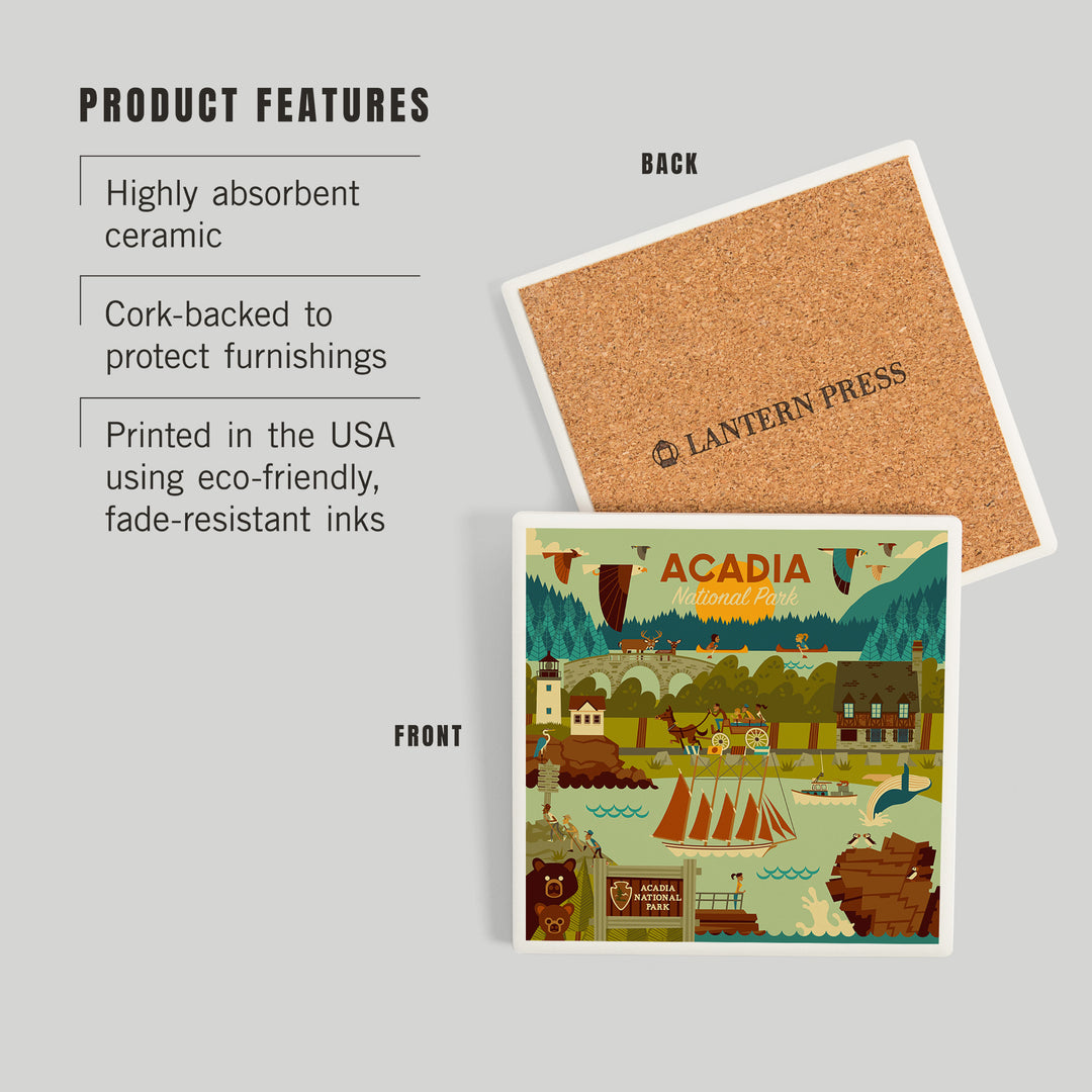 Acadia National Park, Maine, Geometric National Park Series, Coasters
