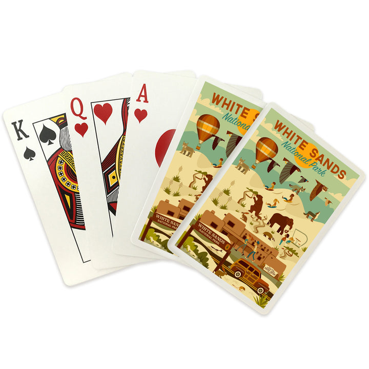 Playing Cards, White Sands National Park, New Mexico, Geometric National Park Series, 52 Card Deck with Jokers in Box, Unique Art