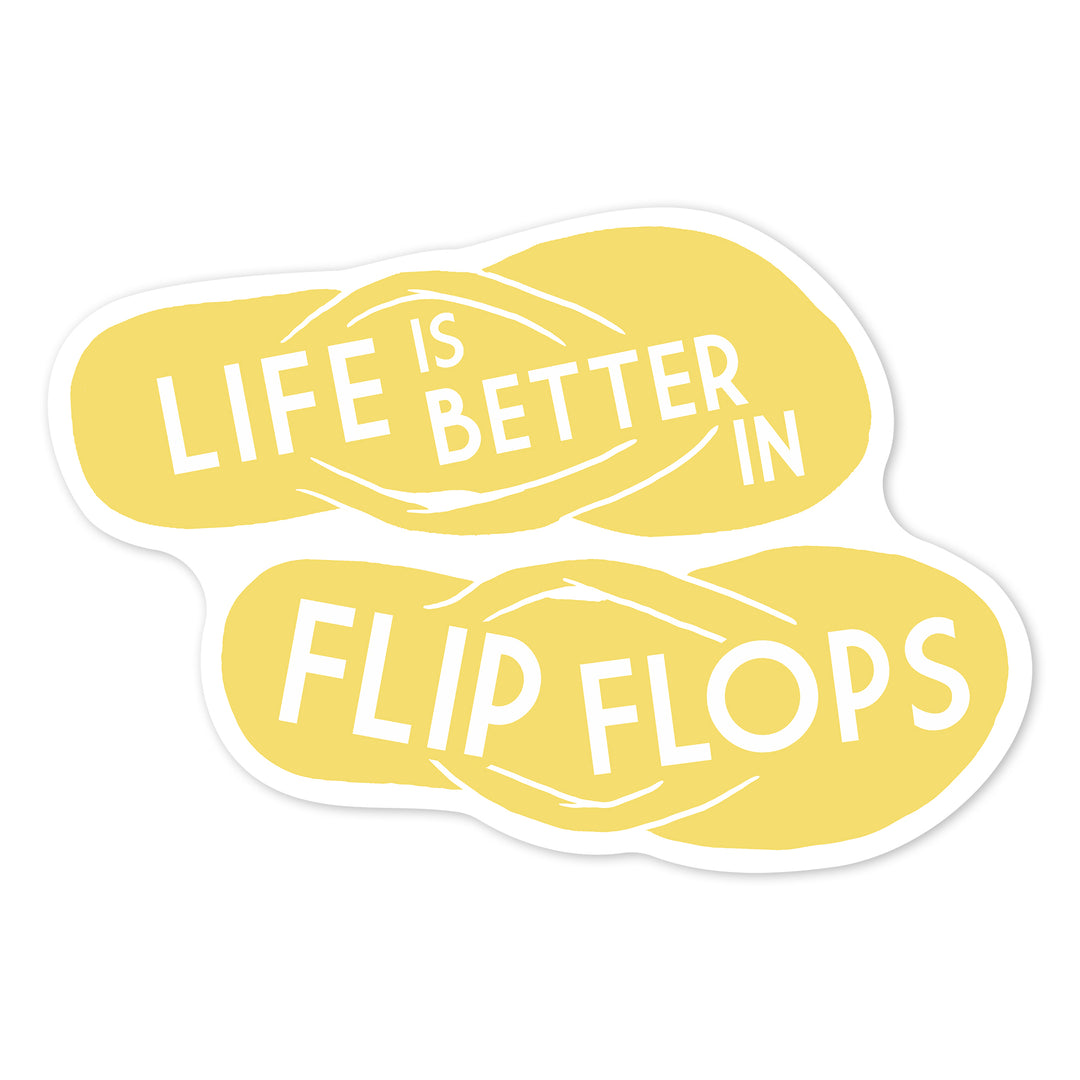 Life is Better in Flip Flops, Simply Said, Contour, Vinyl Sticker