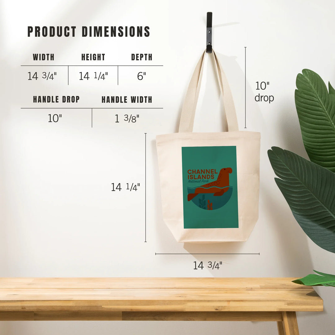 Channel Islands National Park, California, Elephant Seal, Geometric,, Tote Bag