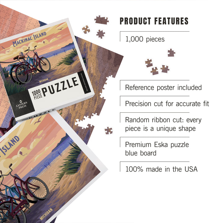 Mackinac Island, Michigan, Painterly, The Beach Is Calling, 1000 Piece Jigsaw Puzzle