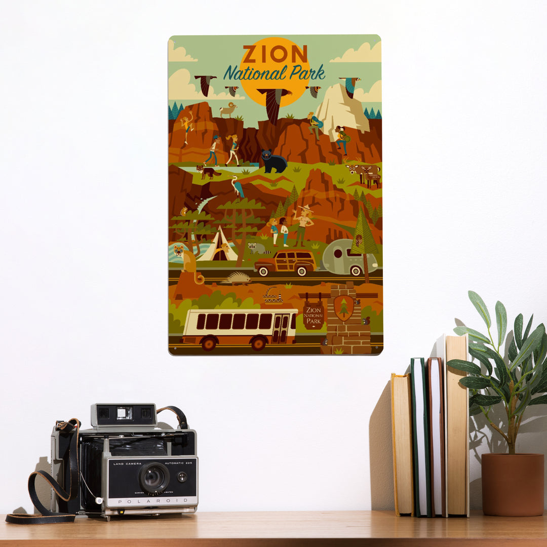 Zion National Park, Geometric National Park Series, Metal Signs
