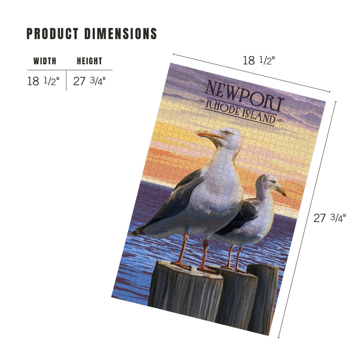 Newport, Rhode Island, Seagulls on Piers, Jigsaw Puzzle